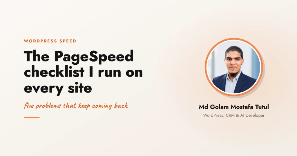 The PageSpeed Checklist I Run on Every WordPress Site